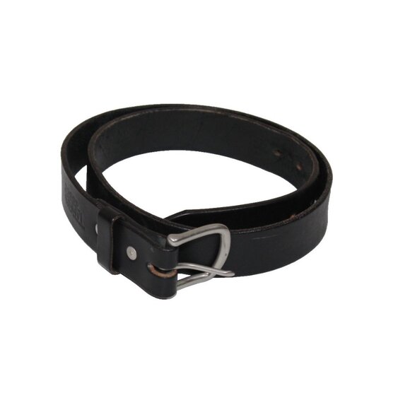 Tanner Goods Black Leather Belt Silver Buckle Size 36 Made In USA Western Rodeo - Picture 4 of 12